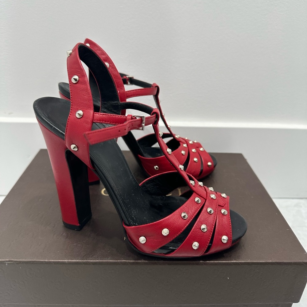 Gucci Red Studded Heels